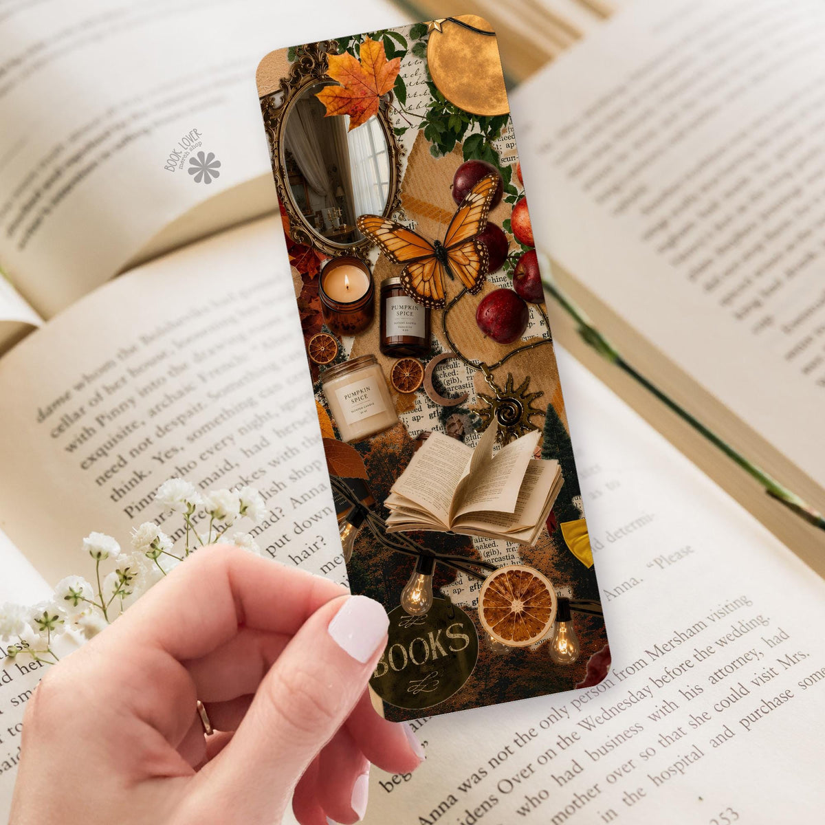 Dark Academia Butterfly bookmark, double sided page marker, fall book lover gift