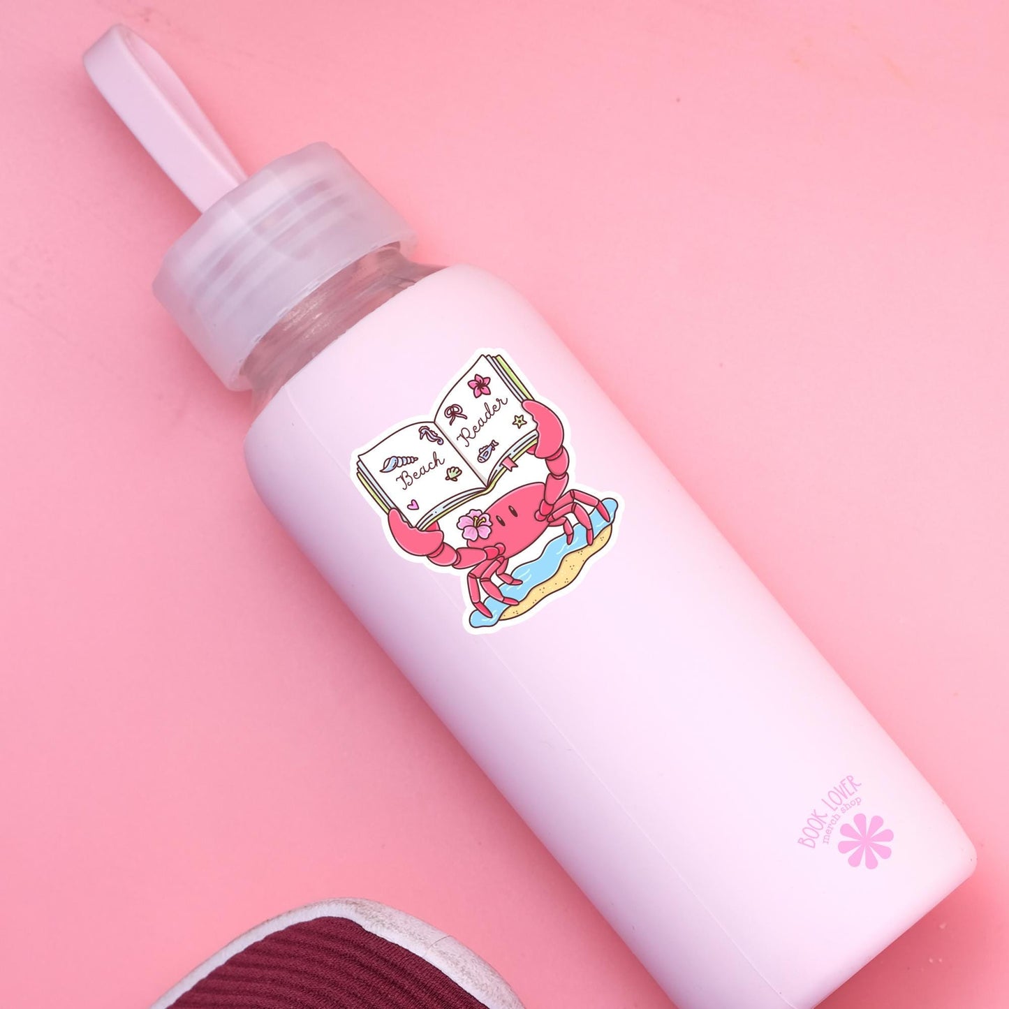 Beach Reader Crab Stickers / Bookish Stickers / Book Lover Gift / Bookish Merch / Kindle Sticker / Summer Reader / Reading Lover / E-Reader