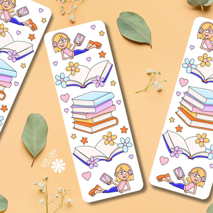 Bookish Girl Bookmark / Bookish Bookmark / Book Lover Gift / Bookish Merch / Reading Lover / Flowers