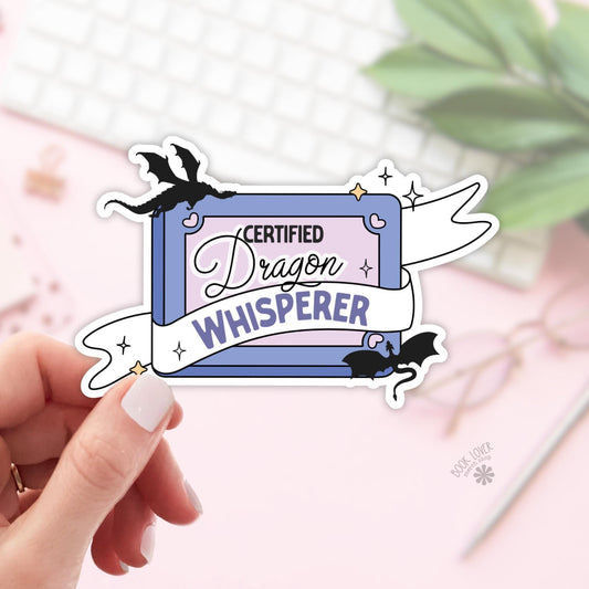 Certified Dragon Whisperer Stickers / Bookish Stickers / Book Lover Gift / Bookish Merch / Kindle Sticker / Fantasy Reader / Reading Lover