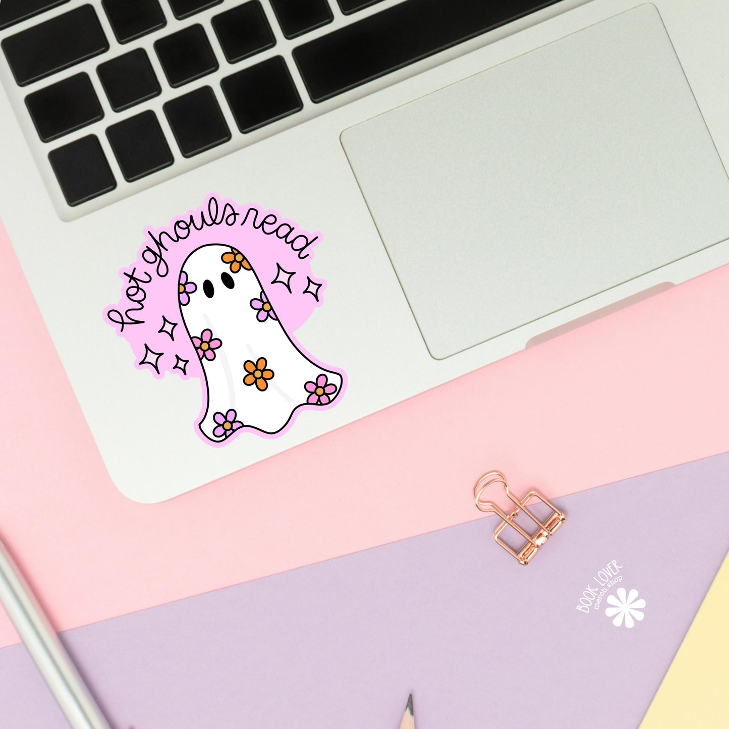 Hot Ghouls Read Stickers / Bookish Ghost Stickers / Book Lover Gift / Bookish Merch / Kindle Sticker / Spooky Reader / Halloween Lover
