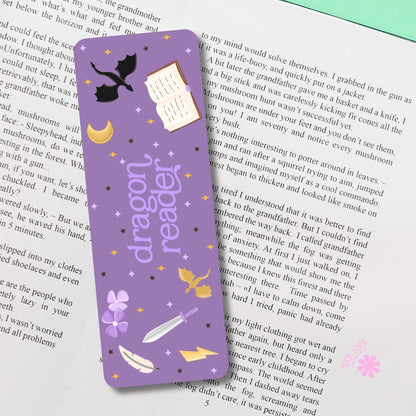 Dragon Reader Bookmark / Adventure Bookish Bookmark / Book Lover Gift / Bookish Merch / Fantasy Reader / Reading Lover