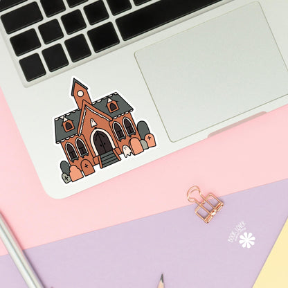 Haunted Gigerbread Library Stickers / Bookish Stickers / Book Lover Gift / Bookish Merch / Kindle Sticker / Smut Reader / Reading Lover