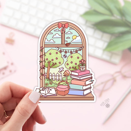 Bookish Window Stickers / Bookish Spring Stickers / Book Lover Gift / Bookish Merch / Kindle Sticker / Reading Lover / E-Reader