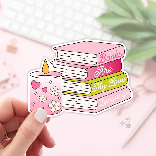 Books Are My Love Language Stickers / Bookish Stickers / Book Lover Gift / Bookish Merch / Kindle Sticker / Smut Reader / Reading Lover