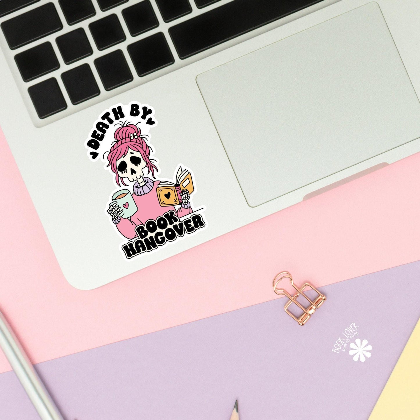 Death By Book Hangover Stickers / Bookish Stickers / Book Lover Gift / Bookish Merch / Kindle Sticker / Smut Reader / Reading Lover