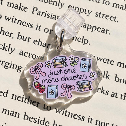 Just One More Chapter USB C dust plug, Kindle charm, view 2