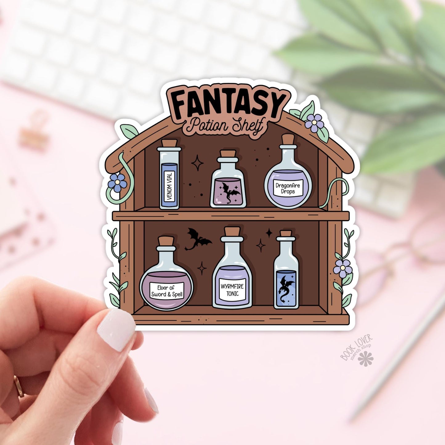 Fantasy Potion Shelf Stickers / Bookish Stickers / Book Lover Gift / Bookish Merch / Kindle Sticker / Fantasy Reader / Reading Lover