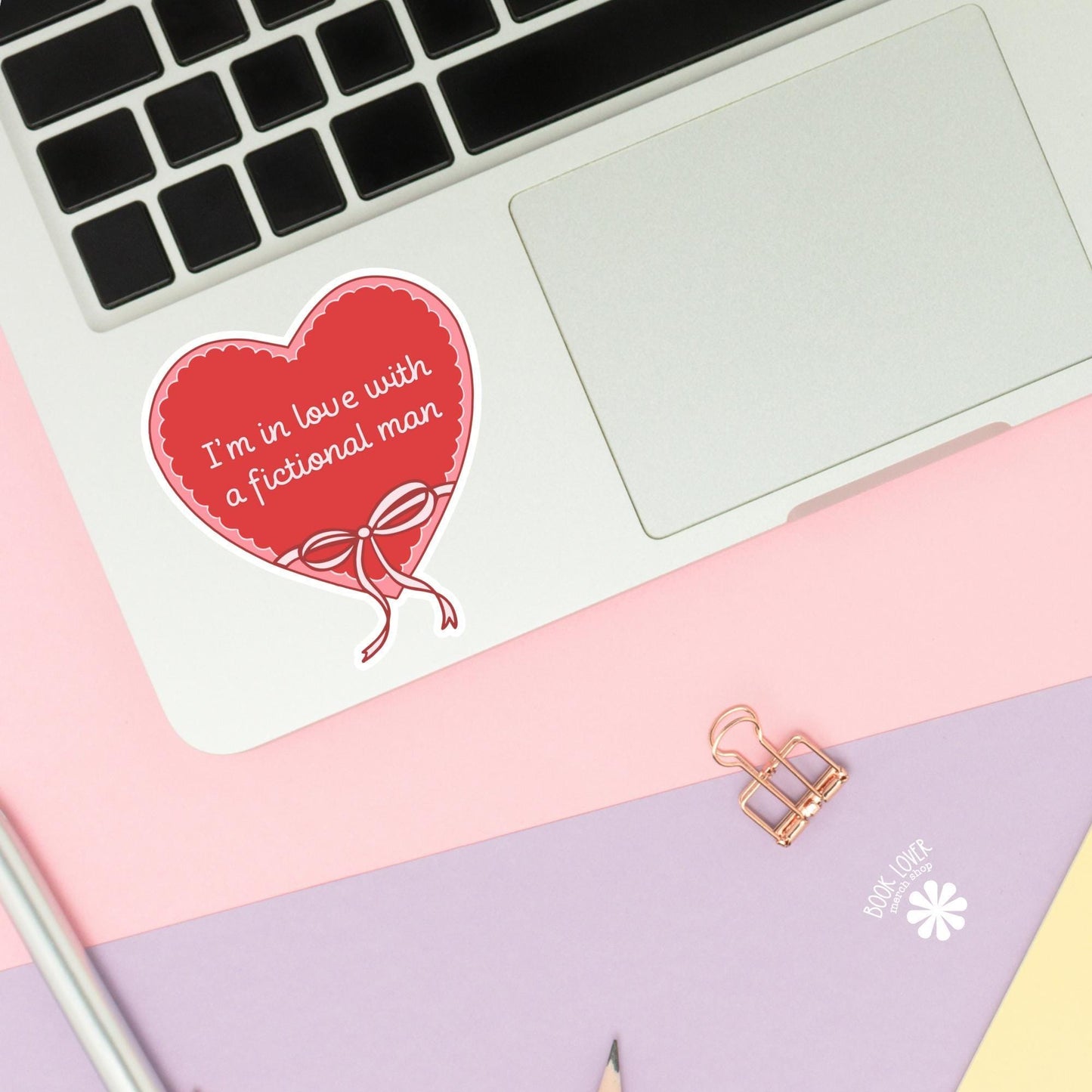 Im In Love With A Fictional Man Stickers / Bookish Stickers / Book Lover Gift / Bookish Merch / Kindle Sticker / Smut Reader / Reading Lover