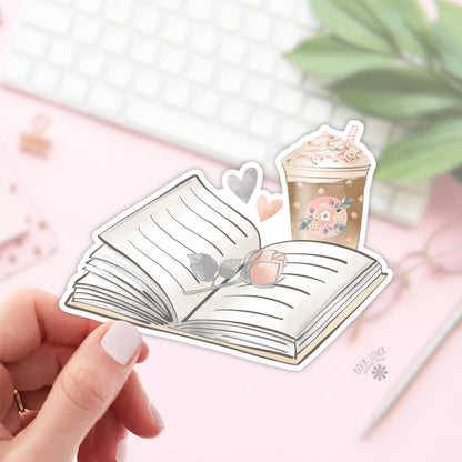 Open Book Romance Sticker / Bookish Stickers / Book Lover Gift / Bookish Merch / Kindle Sticker / Smut Reader / Reading Lover / E-Reader