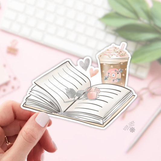 Open Book Romance Sticker / Bookish Stickers / Book Lover Gift / Bookish Merch / Kindle Sticker / Smut Reader / Reading Lover / E-Reader
