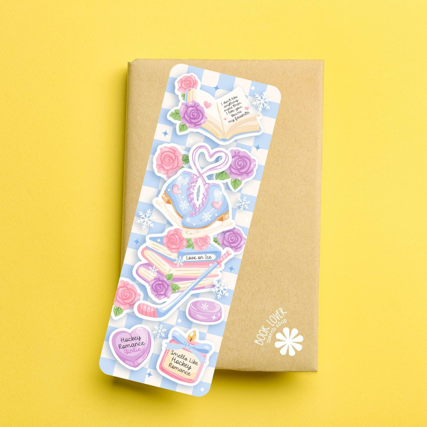 Hockey Romance Girlie Bookish Bookmark / Winter Bookish Bookmark / Book Lover Gift / Bookish Merch / Smut Reader / Reading Lover