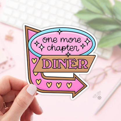 One More Chapter Diner Stickers / Bookish Stickers / Book Lover Gift / Bookish Merch / Kindle Sticker / Reading Lover / E-Reader