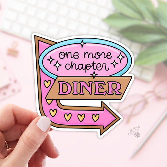One More Chapter Diner Stickers / Bookish Stickers / Book Lover Gift / Bookish Merch / Kindle Sticker / Reading Lover / E-Reader