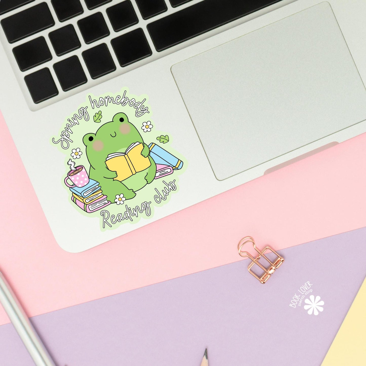 Spring Homebody Reading Club Stickers / Bookish Frog Stickers / Book Lover Gift / Bookish Merch / Kindle Sticker / Reading Lover / E-Reader