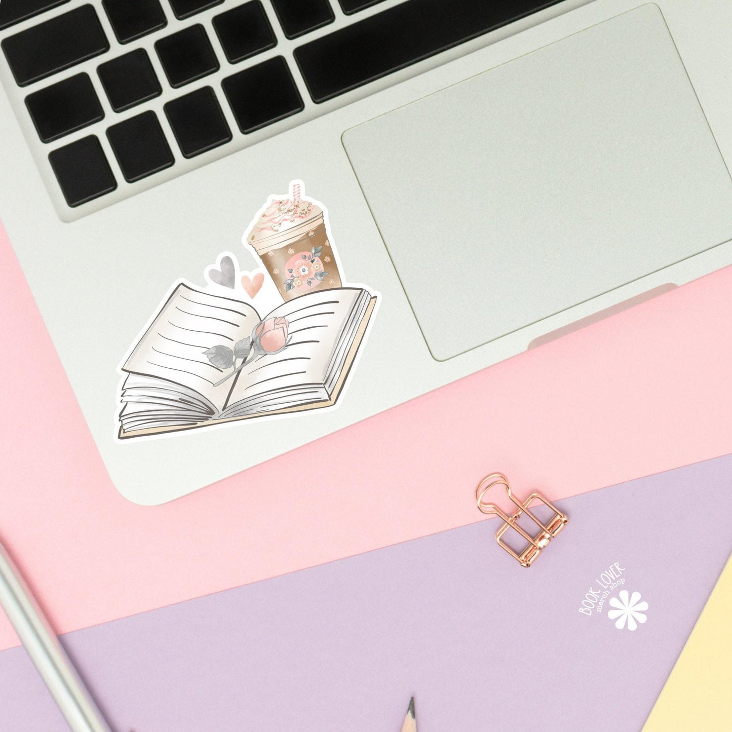 Open Book Romance Sticker / Bookish Stickers / Book Lover Gift / Bookish Merch / Kindle Sticker / Smut Reader / Reading Lover / E-Reader