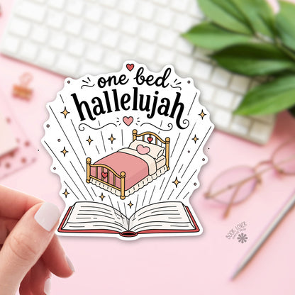 Only one bed bookish sticker – 3 inch vinyl die cut – romance reader gift