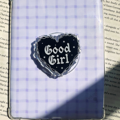 Magnetic E-Reader & Phone Grip – Good Girl Gothic Heart