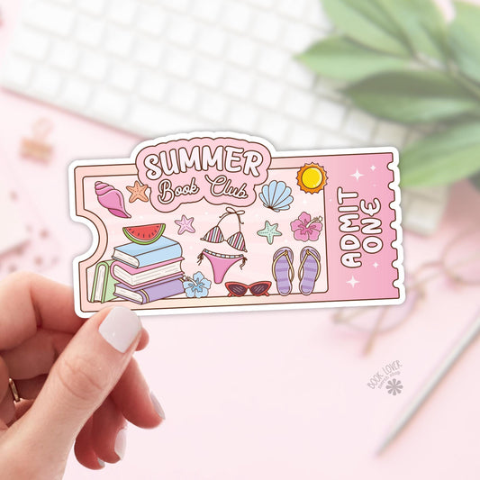 Summer Book Club Ticket Stickers / Bookish Stickers / Book Lover Gift / Bookish Merch / Kindle Sticker / Reading Lover / E-Reader