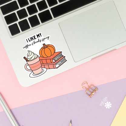 I Like My Coffee & Books Spicy Stickers / Bookish Stickers / Book Lover Gift / Bookish Merch / Kindle Sticker / Smut Reader / Reading Lover