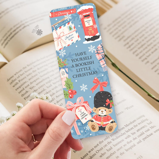 London Teddy Bear bookmark, double sided cardstock, reader gift