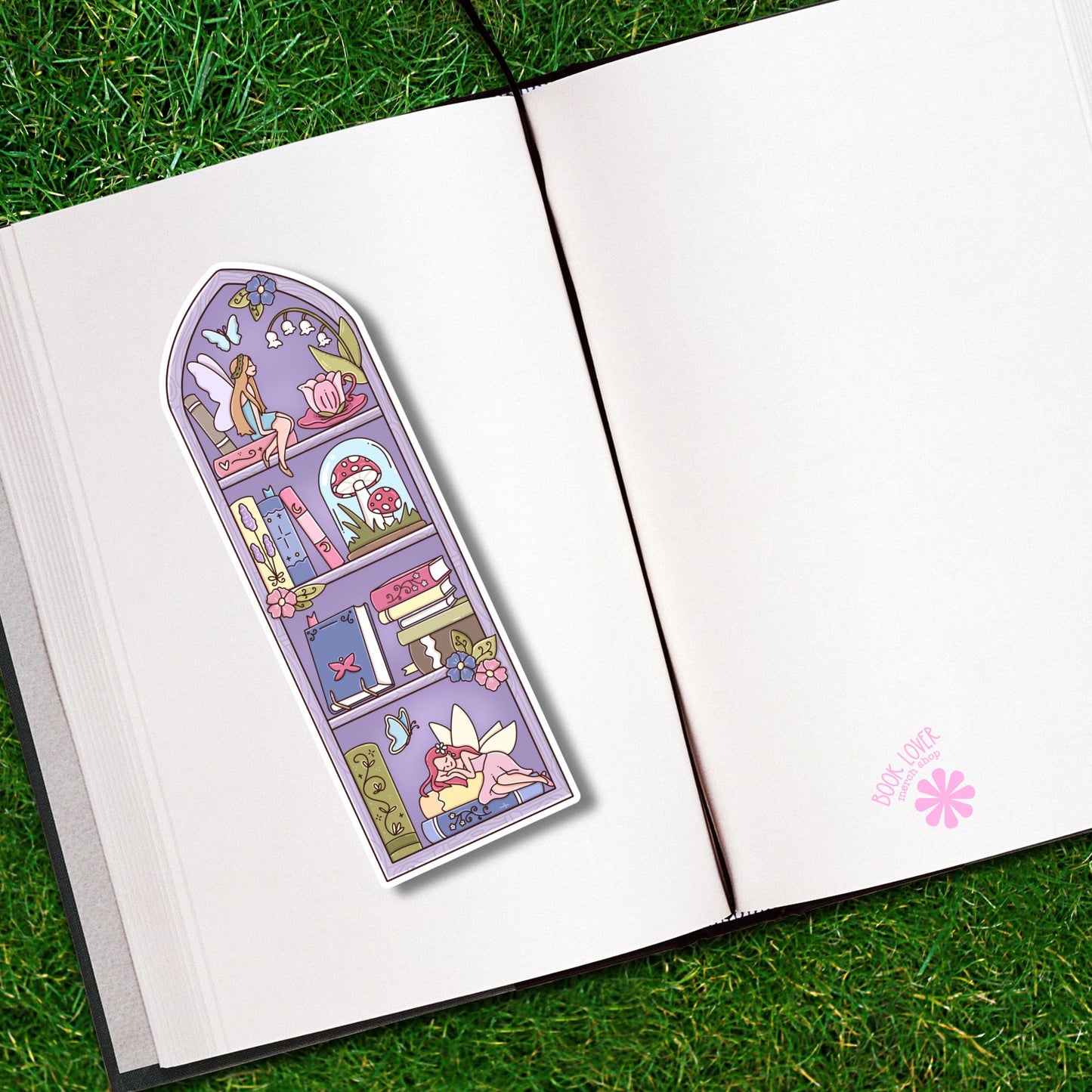 Purple Fairy Tale Bookshelf Bookmark: Magical Bookish Reading Lover Gift