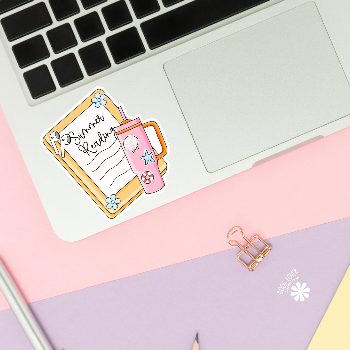 Summer Reading Stickers / Bookish Stickers / Book Lover Gift / Bookish Merch / Kindle Sticker / Beach Reader / Reading Lover / E-Reader