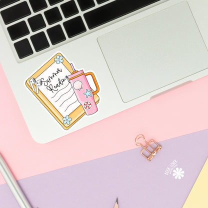 Summer Reading Stickers / Bookish Stickers / Book Lover Gift / Bookish Merch / Kindle Sticker / Beach Reader / Reading Lover / E-Reader