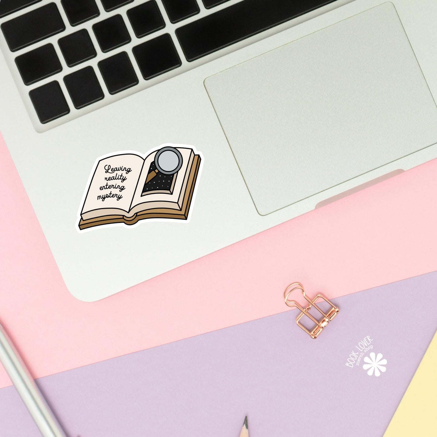 Leaving Reality Entering Mystery Stickers / Bookish Stickers / Book Lover Gift / Bookish Merch / Kindle Sticker / Mystery Reader / Reading