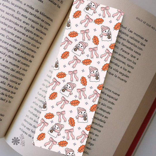 Cute Ghost Bookmark / Coquette Bow Bookish Bookmark / Ice Coffee and Book Lover and Gift / Bookish Merch / Smut Reader / Reading Lover
