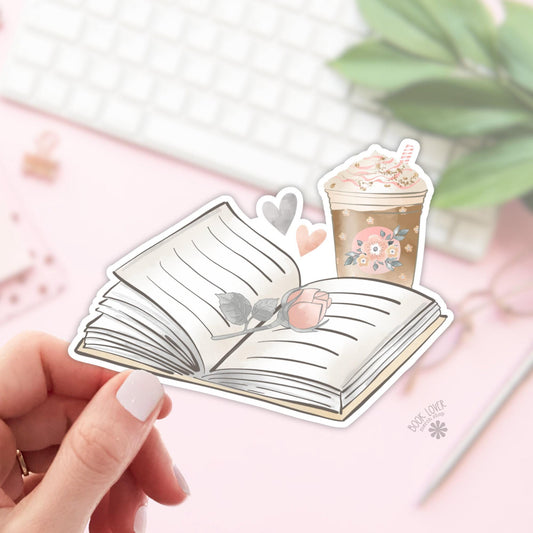 Open Book Romance Sticker / Bookish Stickers / Book Lover Gift / Bookish Merch / Kindle Sticker / Smut Reader / Reading Lover / E-Reader