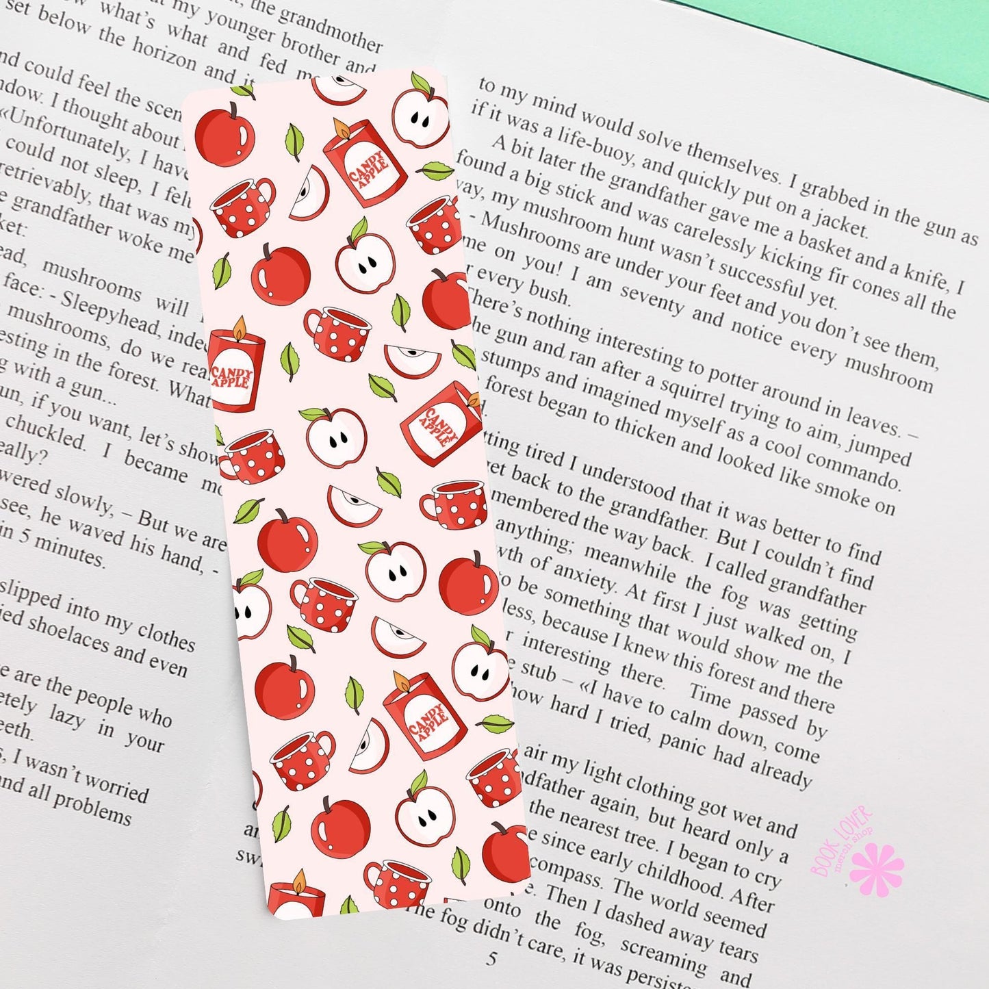 Fall Bookmark / Autumn Apple Candy Bookmark / Bookish Bookmark / Book Lover Gift / Bookish Merch / Smut Reader / Reading Lover