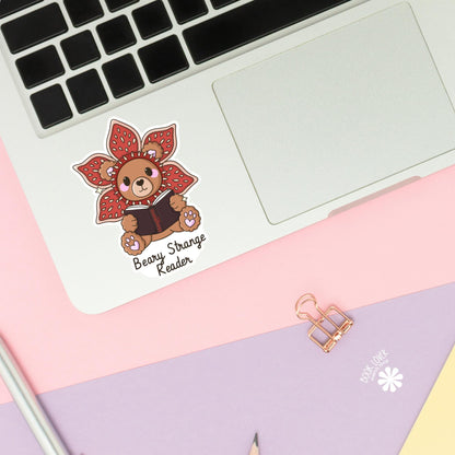 Beary Strange Reader Stickers / Stranger Bookish Stickers / Book Lover Gift / Bookish Merch / Kindle Sticker / Smut Reader / Reading Lover