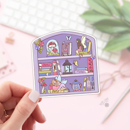 Purple Fairy Tale Bookshelf Sticker / Magical Reader Bookish Kindle Accessories