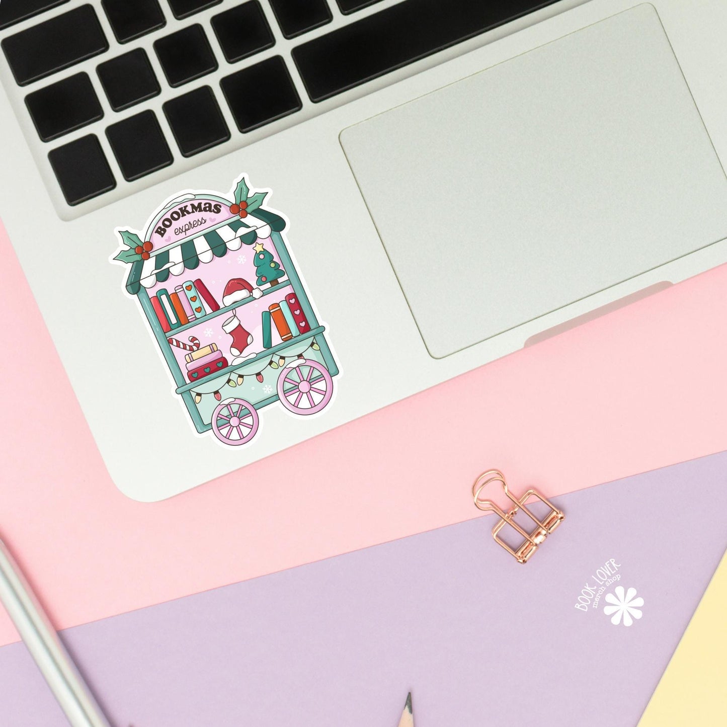 Bookmas Express Stickers / Christmas Bookish Stickers / Book Lover Gift / Bookish Merch / Kindle Sticker / Reading Lover / E-Reader
