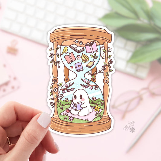 Spring Ghost Hourglass Stickers / Bookish Stickers / Book Lover Gift / Bookish Merch / Kindle Sticker / Reading Lover / E-Reader