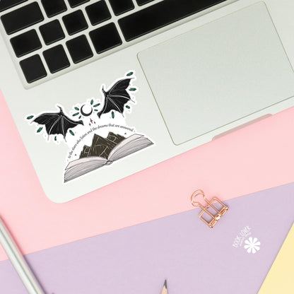 Dragon Wings Stickers / To The Stars Bookish Stickers / Book Lover Gift / Bookish Merch / Kindle Sticker / Smut Reader / Reading Lover