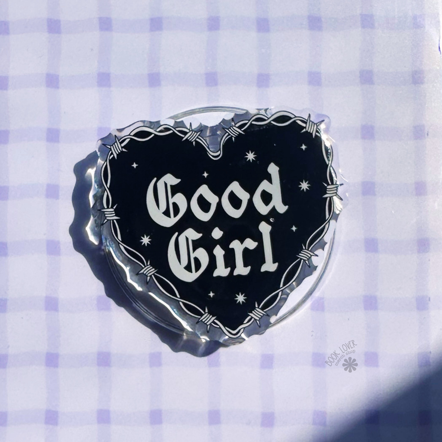 Magnetic E-Reader & Phone Grip – Good Girl Gothic Heart