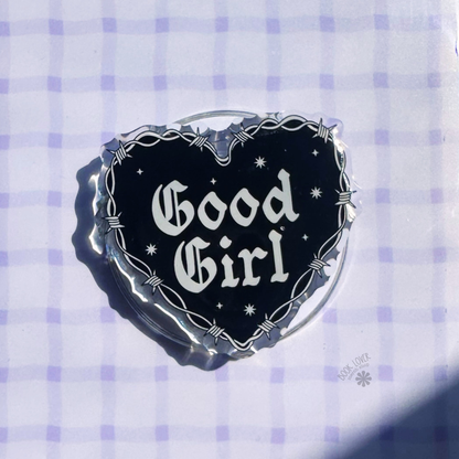 Magnetic E-Reader & Phone Grip – Good Girl Gothic Heart