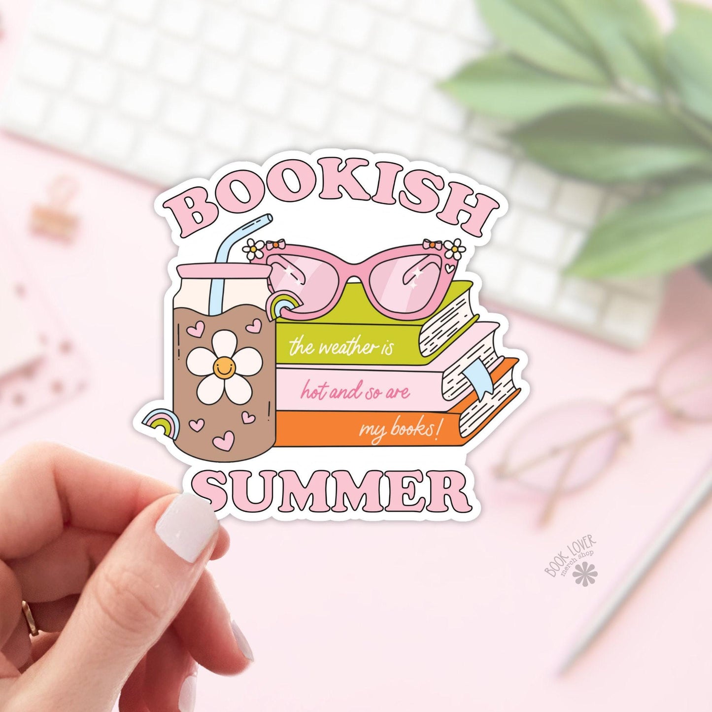 Bookish Summer Iced Coffee Stickers / Bookish Stickers / Book Lover Gift / Bookish Merch / Kindle Sticker / Smut Reader / Reading Lover