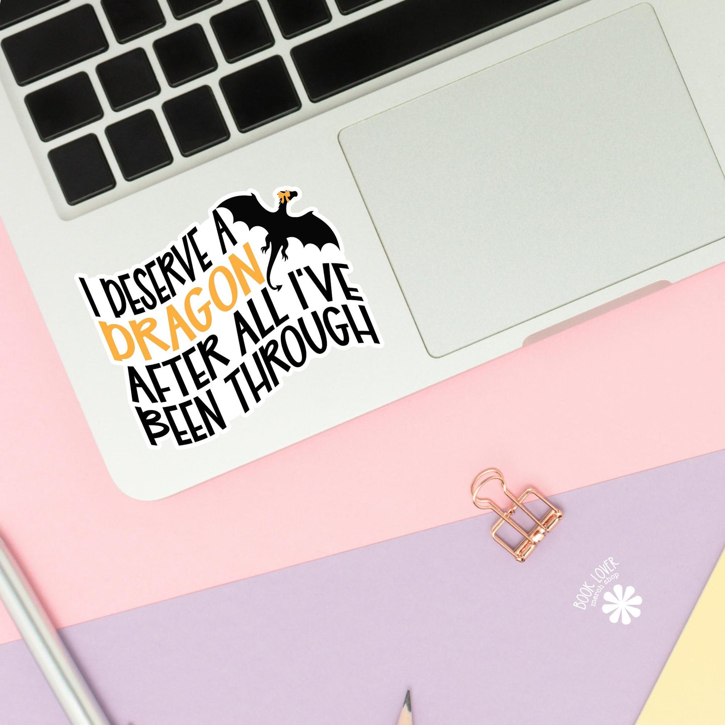 I Deserve a Dragon After All Ive Been Through Stickers / Bookish Dragon Stickers Merch / Book Lover Gift / Kindle Sticker / Fantasy Reader