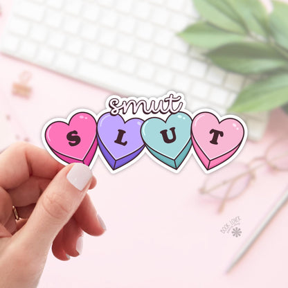 Smut Slut Stickers / Bookish Stickers / Book Lover Gift / Bookish Merch / Kindle Sticker / Smut Reader / Reading Lover / E-Reader