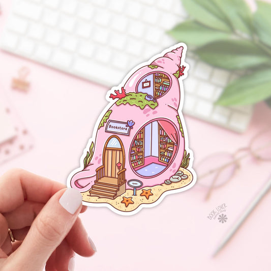 Summer Bookstore Stickers / Whimsical Seashell Bookish Stickers / Book Lover Gift / Bookish Merch / Kindle Sticker / Reading Lover