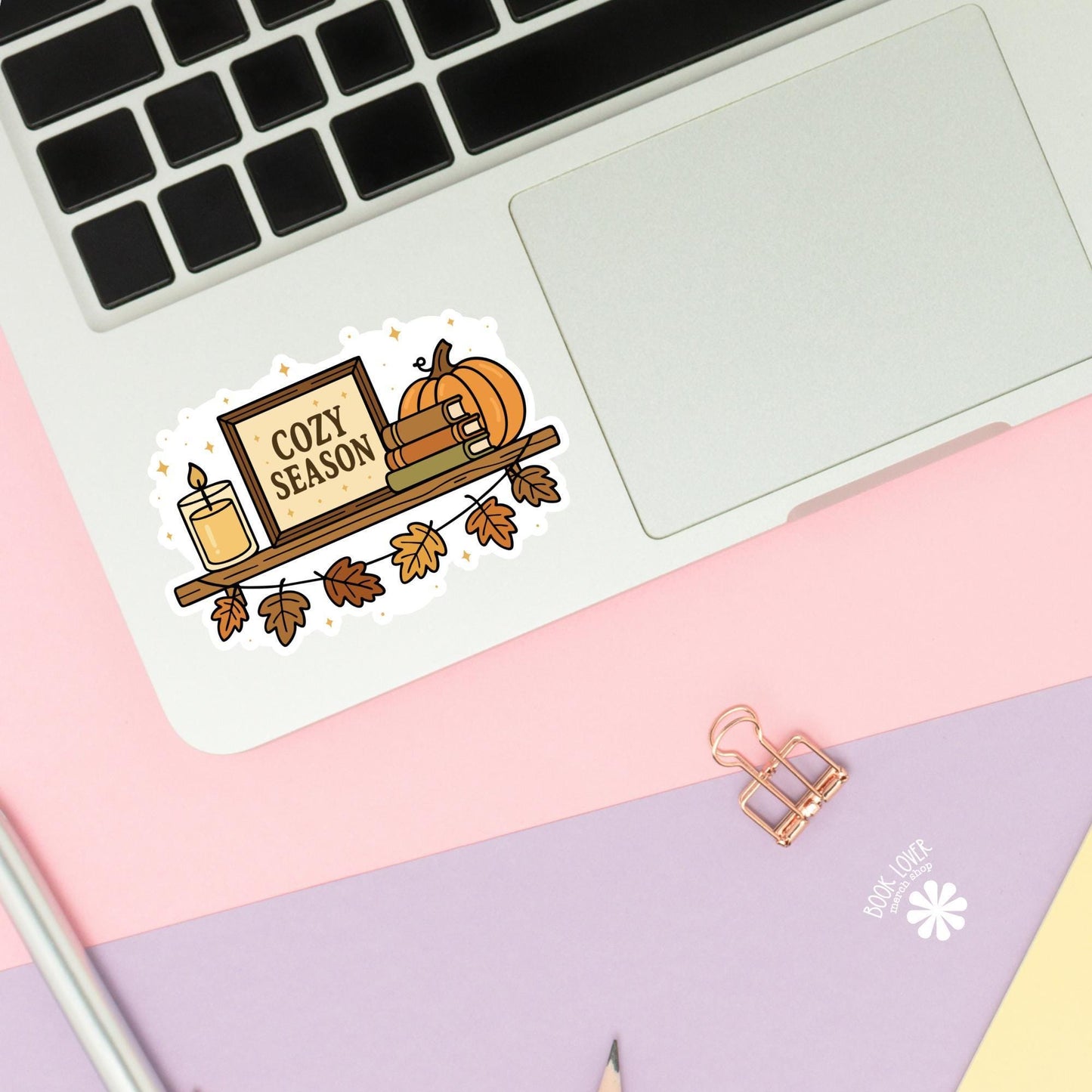Cozy Season Shelf Stickers / Pumpkin Bookish Halloween Stickers / Book Lover Gift / Bookish Merch / Kindle Sticker / Reading Lover