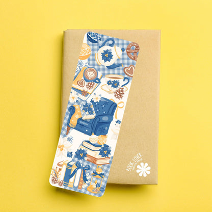 Cozy Frosted Library Winter Bookish Bookmark / Coquette Bookish Bookmark / Book Lover Gift / Bookish Merch / Smut Reader / Reading Lover