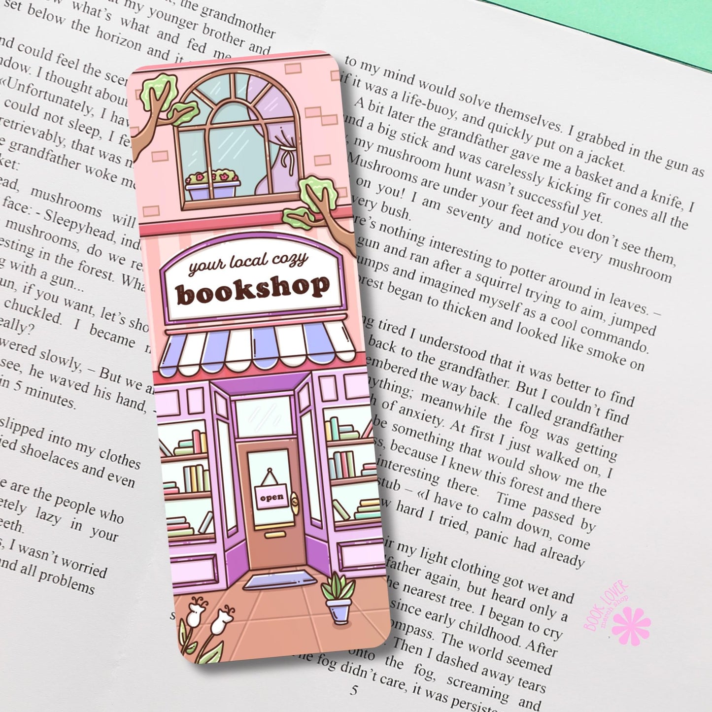 Cozy Bookstore Bookmark / Shop Local Bookish Bookmark / Book Lover Gift / Bookish Merch / Library Reading Lover