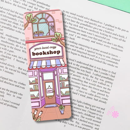 Cozy Bookstore Bookmark / Shop Local Bookish Bookmark / Book Lover Gift / Bookish Merch / Library Reading Lover