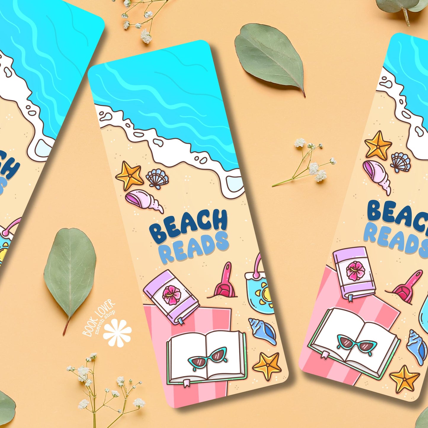 Beach Reads Bookmark / Summer Bookish Bookmark / Book Lover Gift / Bookish Merch / Reading Lover