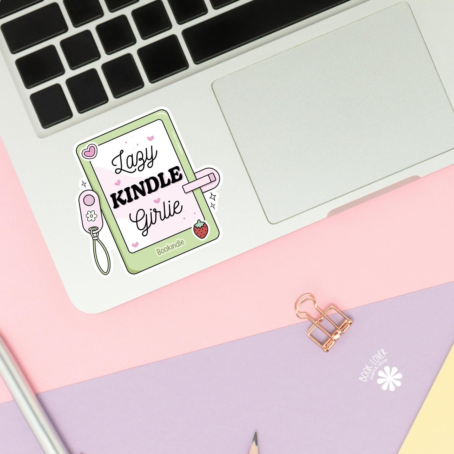 Lazy Kindle Girlie Stickers / Bookish Stickers / Book Lover Gift / Bookish Merch / Kindle Sticker / Smut Reader / Reading Lover / E-Reader
