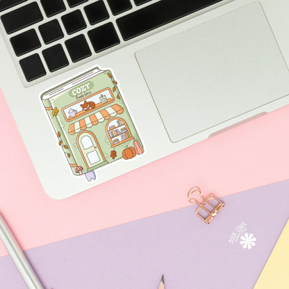 Cozy Bookstore Stickers / Fall Bookish Stickers / Book Lover Gift / Autumn Bookish Merch / Kindle Sticker / Reading Lover / E-Reader